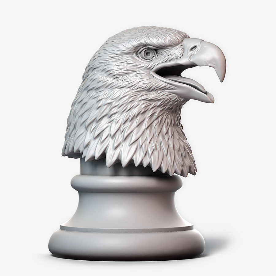 3D модель голова орла цифровая скульптура для 3D печати на заказ