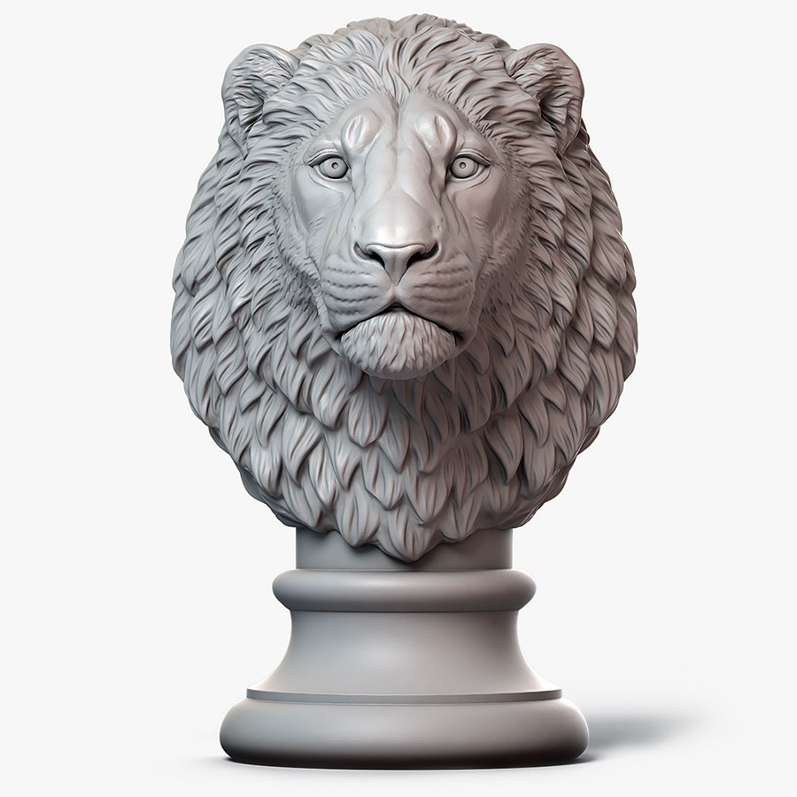 Статуя голова льва для 3D печати цифровая скульптура на заказ
